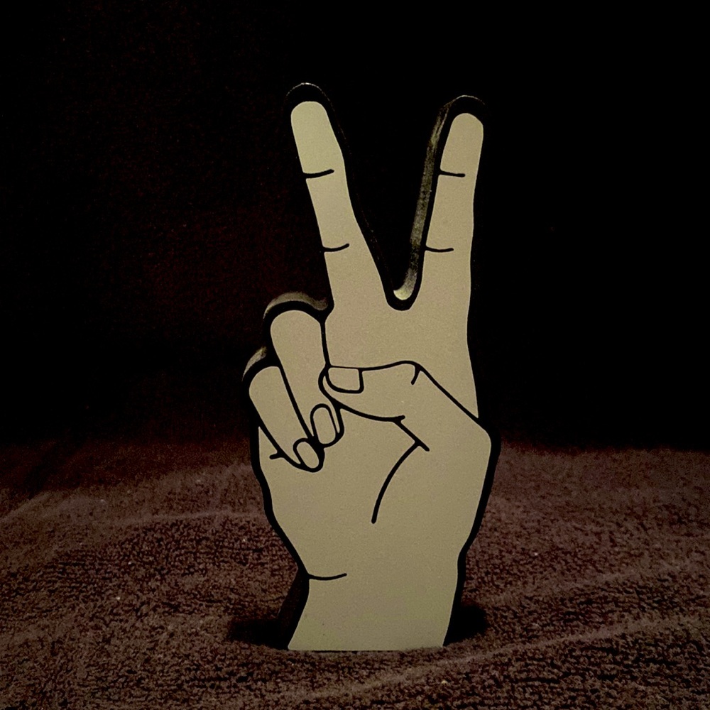peace sign hand decoration